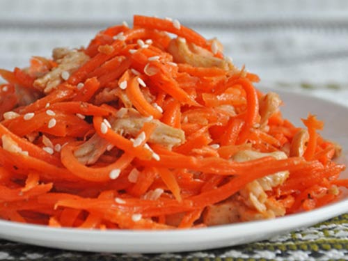 Морковь по-корейски с соевым мясом