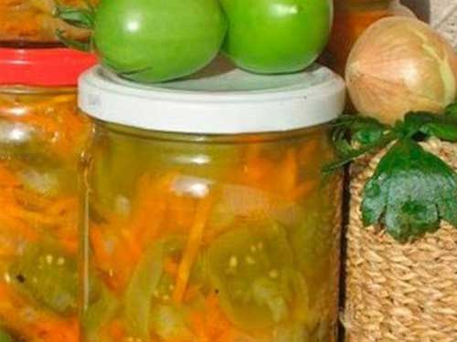 Салат с зелеными помидорами и морковью по-татарски