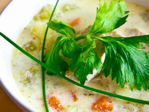 Ватерзой - куриный суп со сливками.